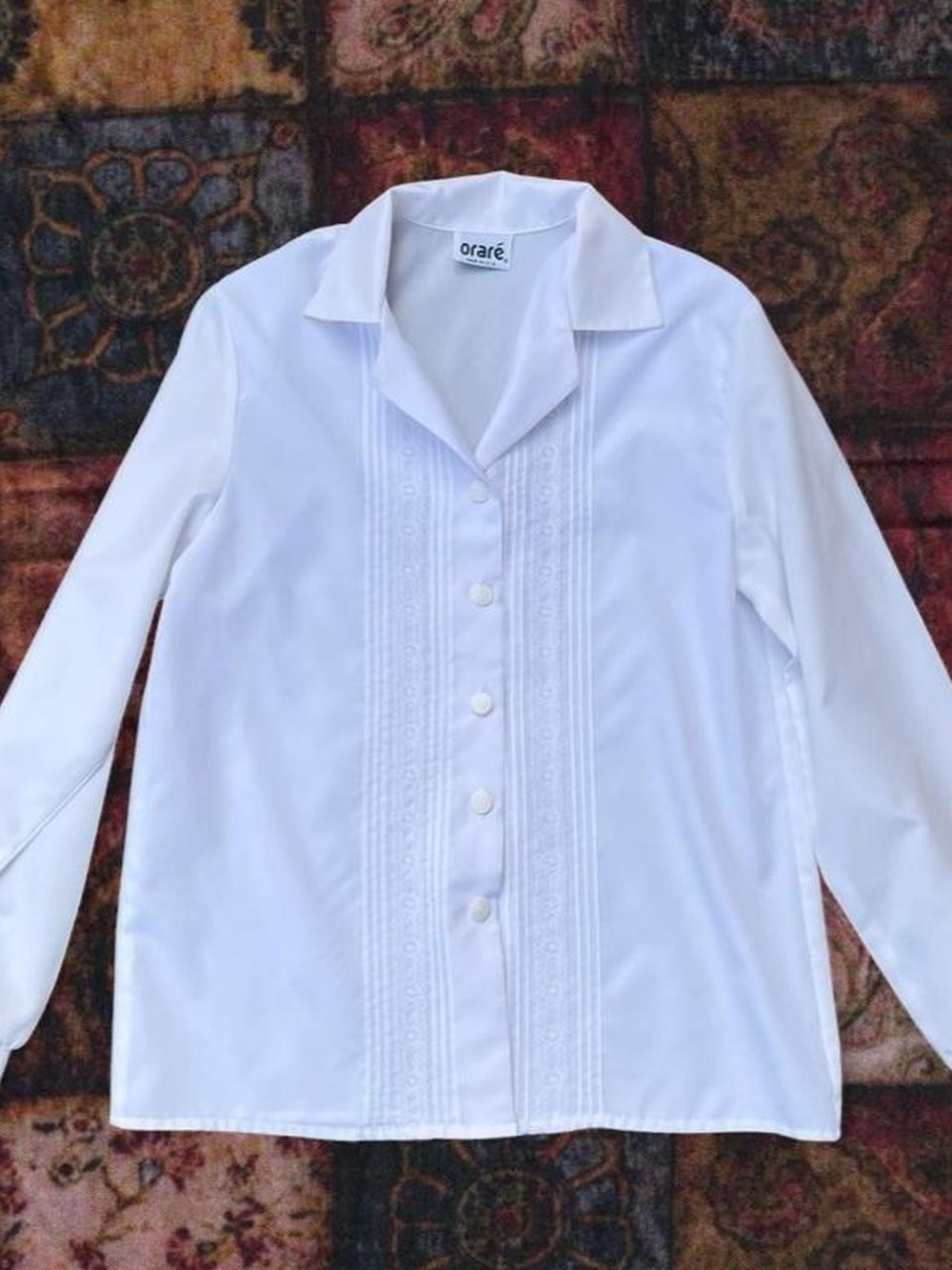 Vintage Oraré White Button-Front Dress Shirt